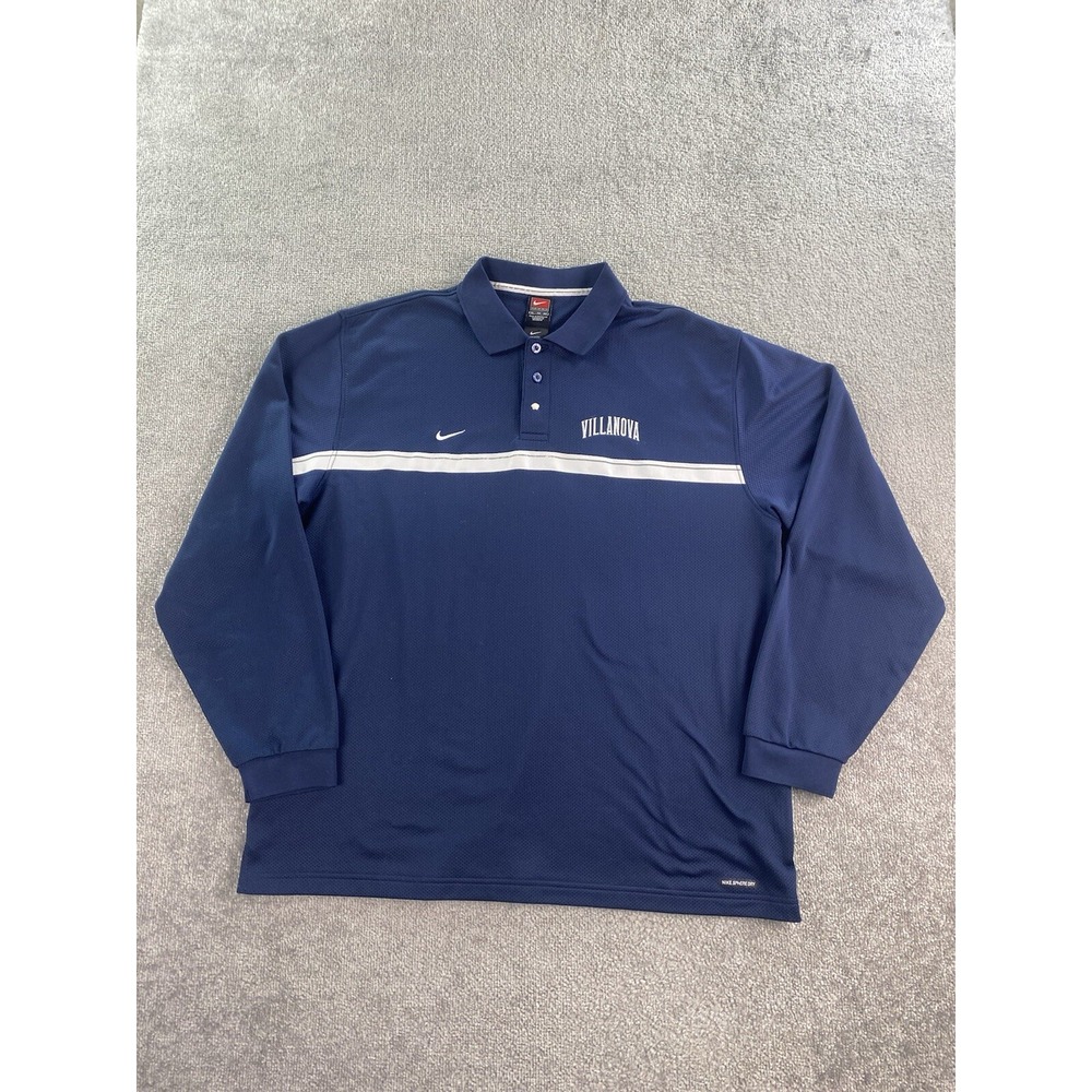 Villanova Wildcats Shirt Mens Extra Large Blue Nike Team Sphere 1/4 Zip y2k Polo